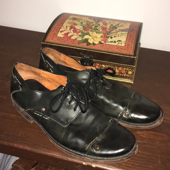 Bed Stu Blue Black Leather Oxfords - Picture 4 of 8